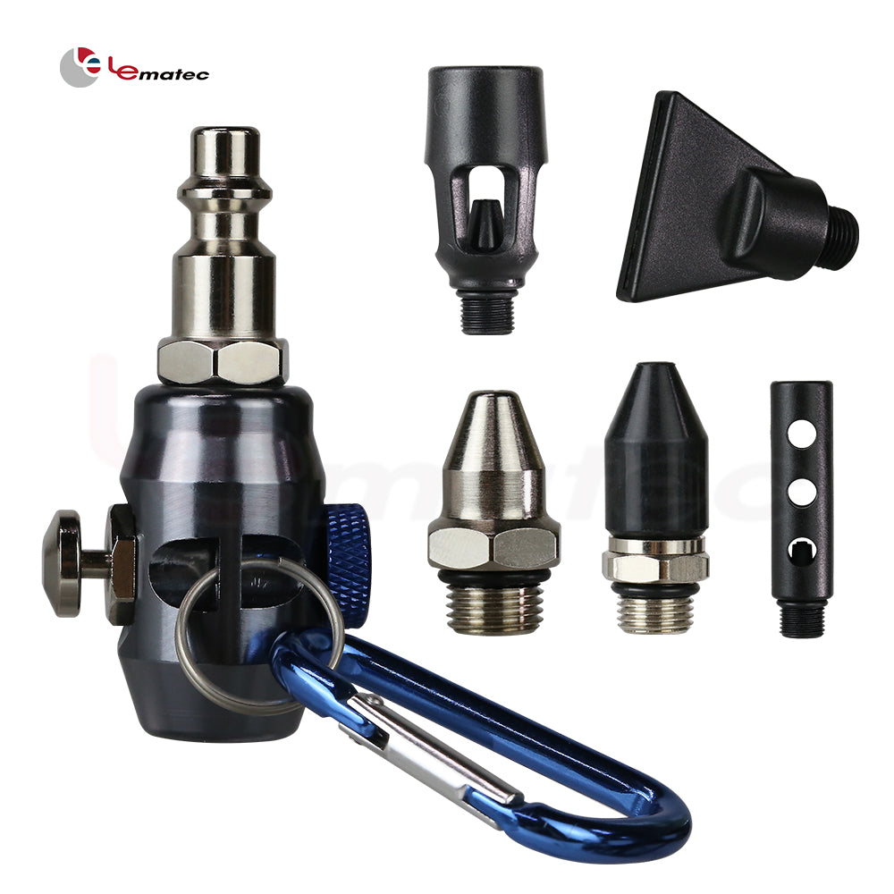 LE-AB185K Mini Air Duster Kit – Adjustable Airflow, Safety Nozzle, ¼″ Inlet