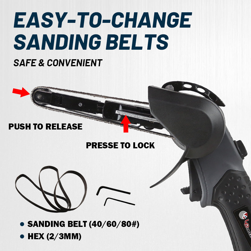 LE-BS-706B Air Belt Sander – 12.7×330mm, Adjustable Arm, Quick Release