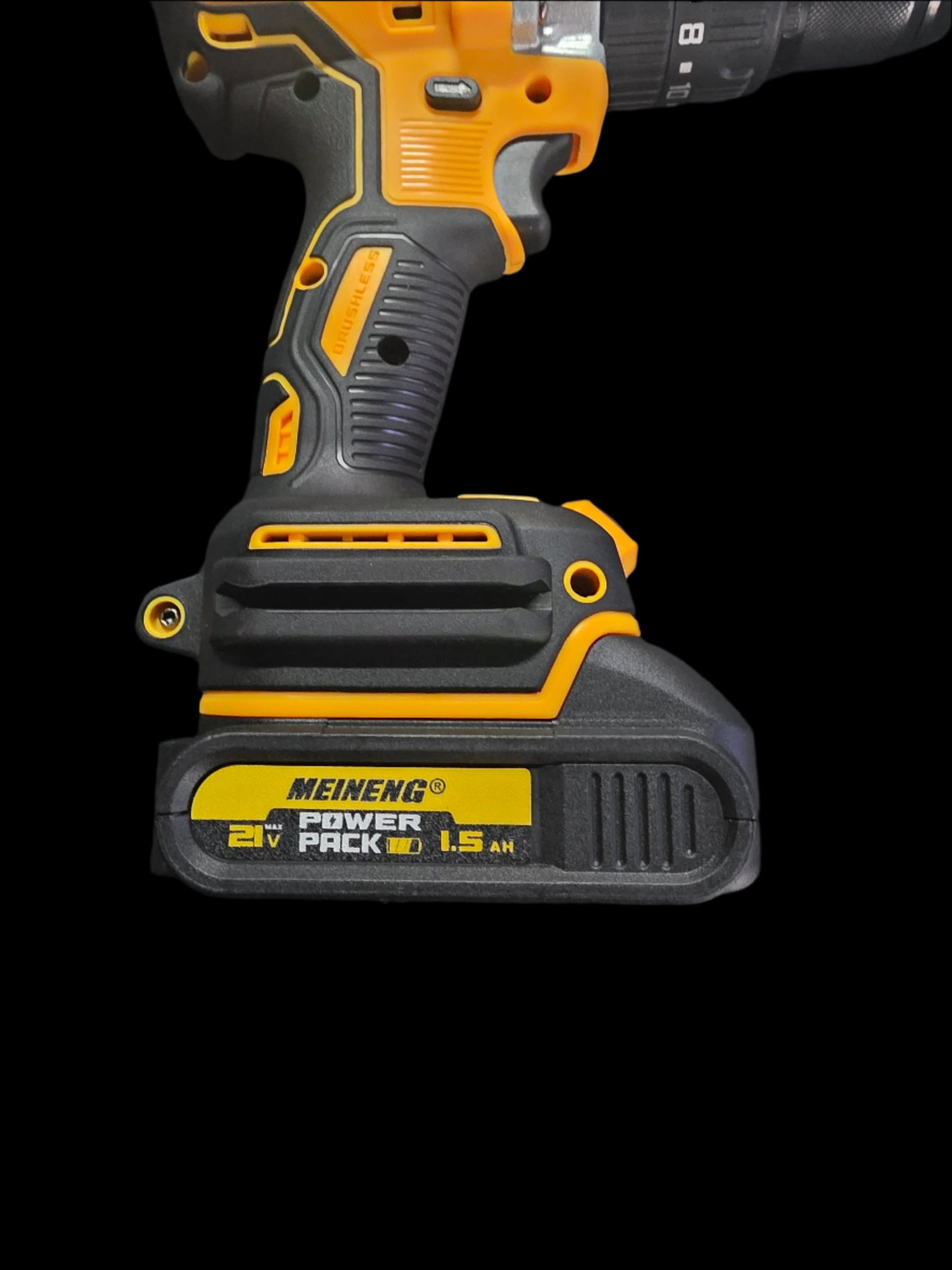 Meineng 2538 Cordless Drill – 21V Brushless with 2 x 1.5 Ah Batteries