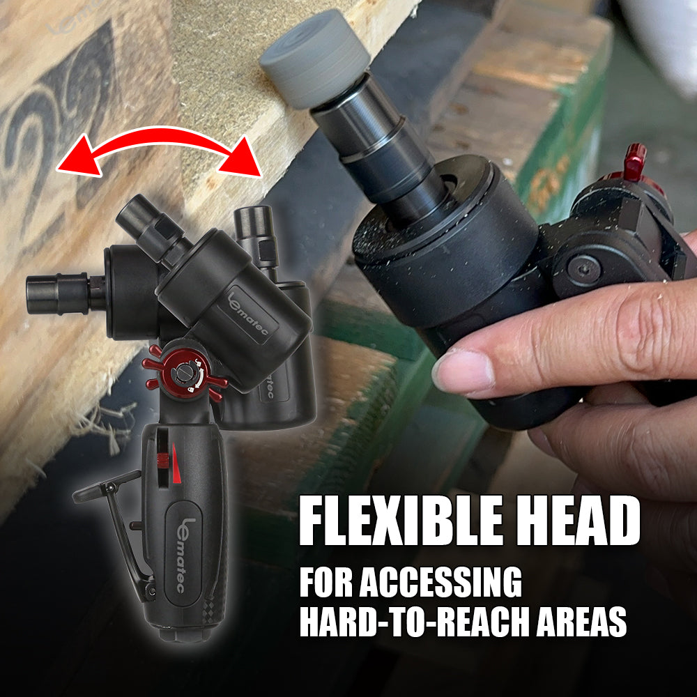LE-G2543R Flexible Head Air Die Grinder – ¼″ Collet, 20,000 RPM, Rear Exhaust