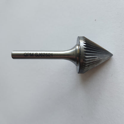 SJ62521 – 21mm 60° Countersink Burr, 6mm Shank  Single Cut for Steel & Cast Iron