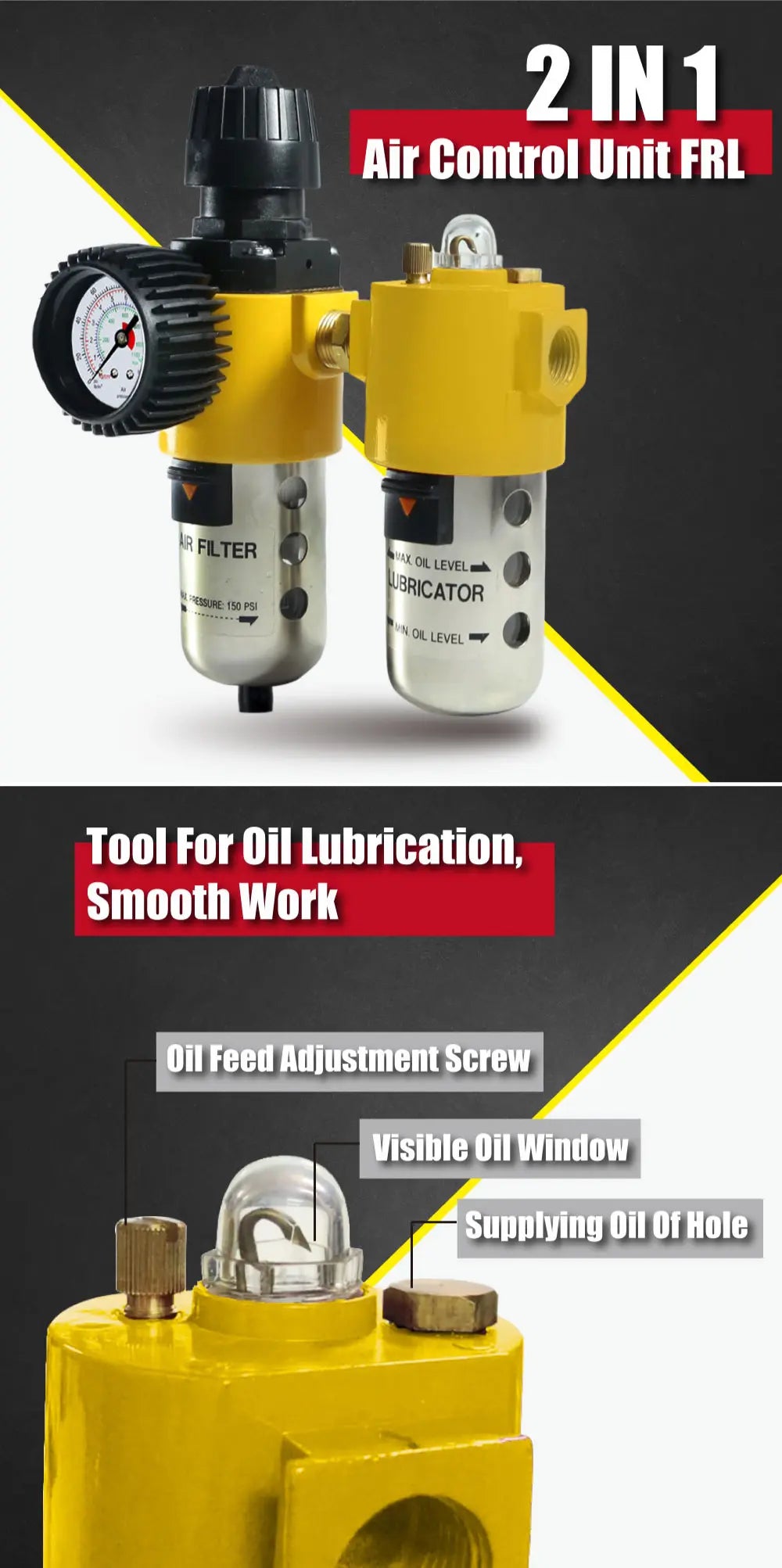 Air Filter Regulator Lubricator Control Unit