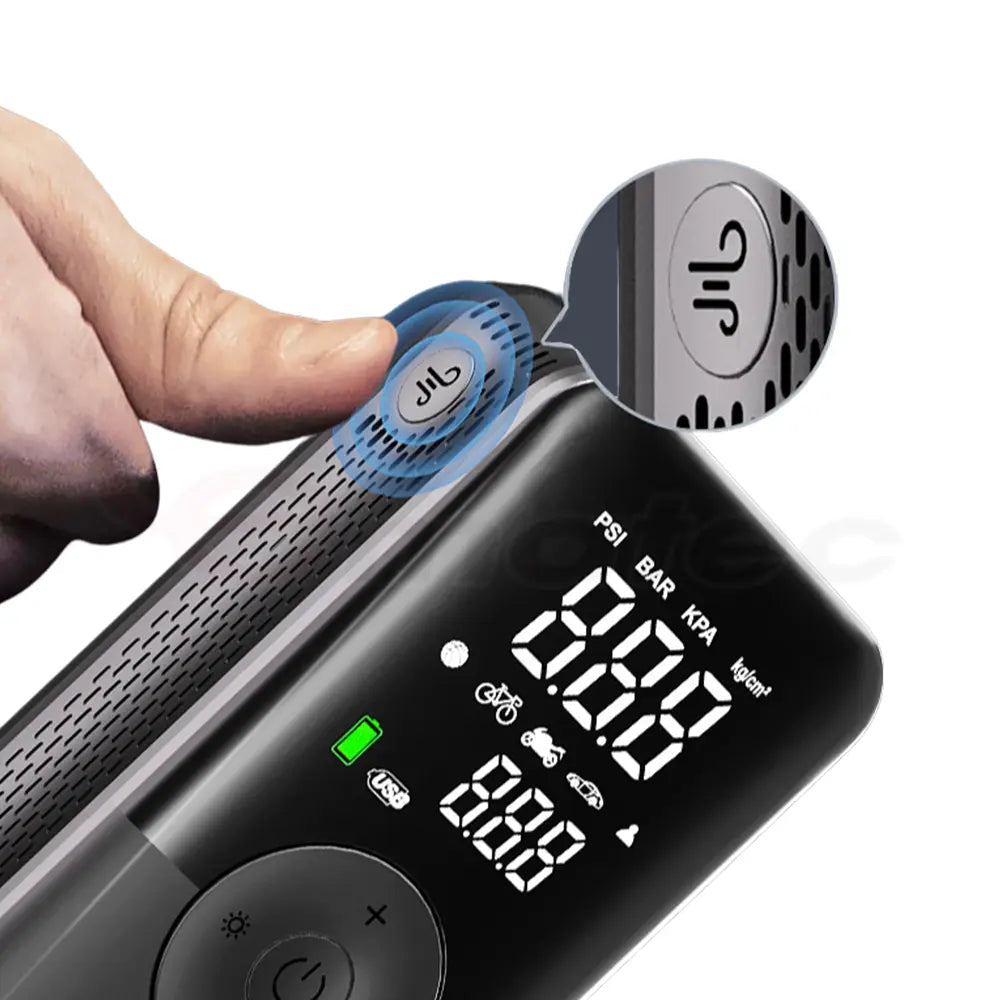 Cordless Smart Air Compressor with LED & Power Bank