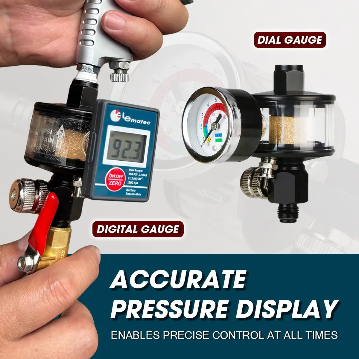 1/4" Air Filter Regulator With Pressure Gauge