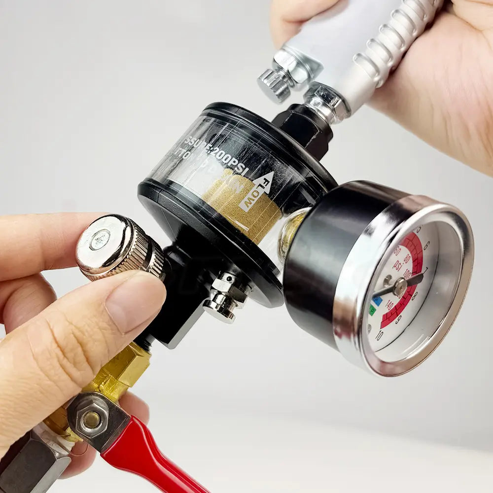 1/4" Air Filter Regulator With Pressure Gauge