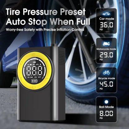LEMATEC LE-DTI-68-1 Cordless Tire Inflator | Intelligent Digital Air Pump with LED