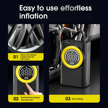 LEMATEC LE-DTI-68-1 Cordless Tire Inflator | Intelligent Digital Air Pump with LED