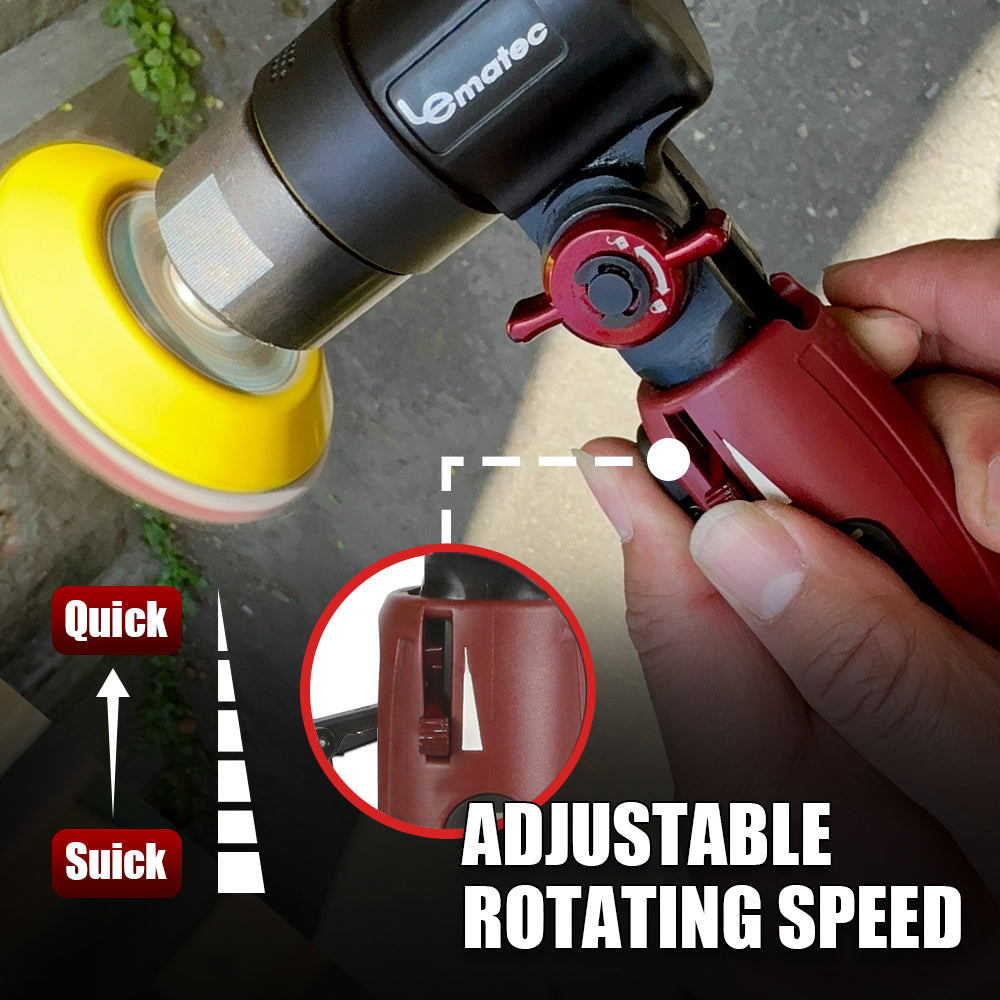LE-G2082PR Flexible Head Air Sander Polisher – 3″ Pad, 5,000 RPM, Rear Exhaust
