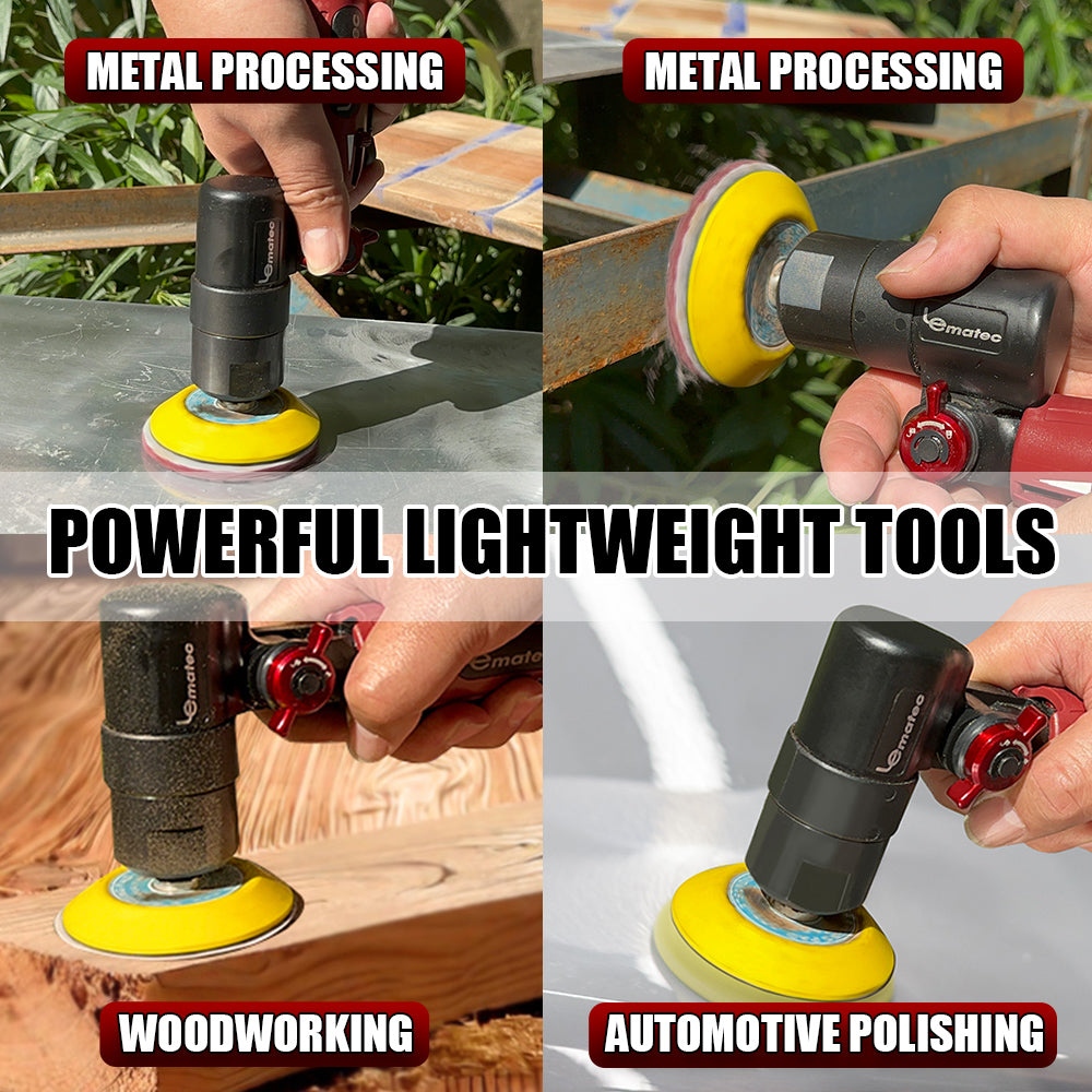 LE-G2082PR Flexible Head Air Sander Polisher – 3″ Pad, 5,000 RPM, Rear Exhaust