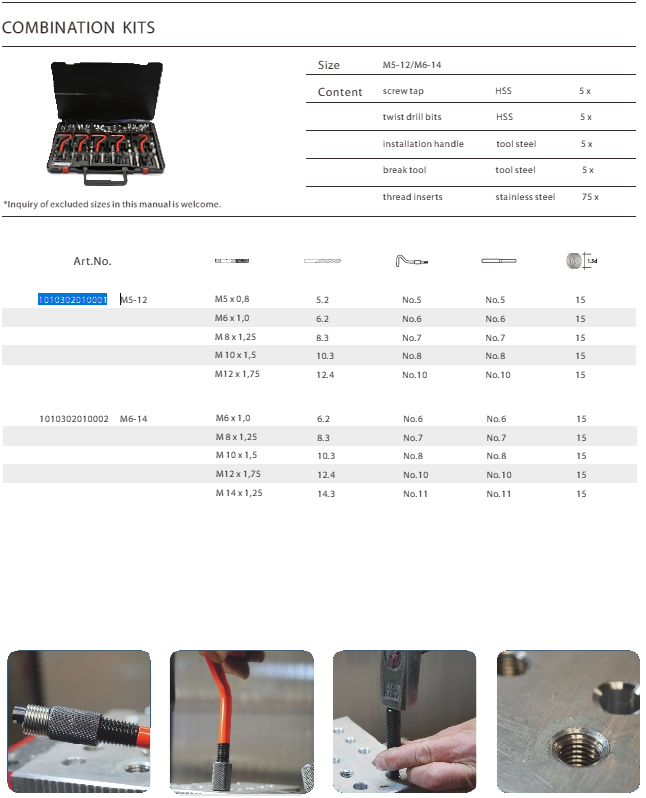 GSR Thread Repair Kit M5 to M12