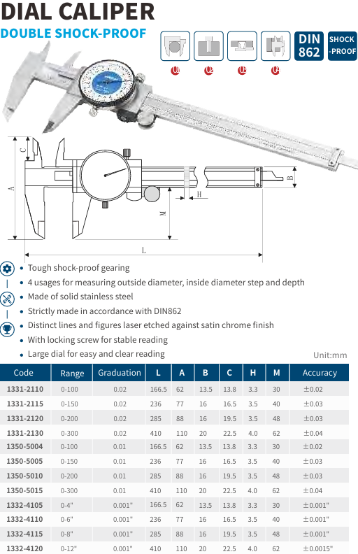 Dasqua Dial Vernier Shock Proof