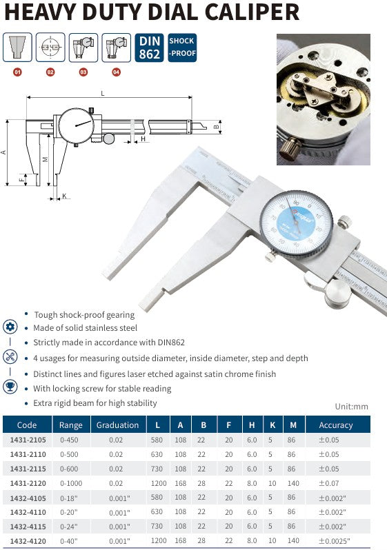 DIAL CALIPER HEAVY DUTY