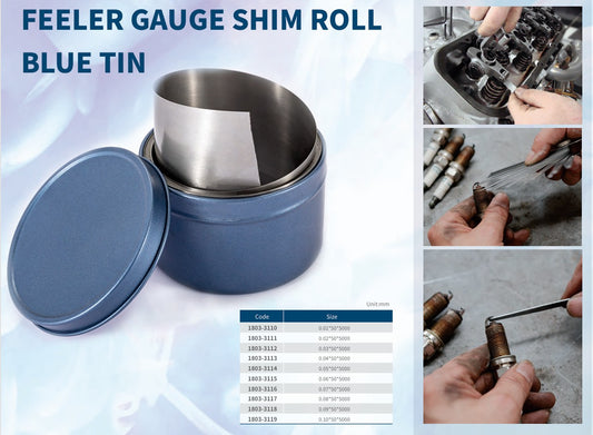FEELER GAUGE SHIM ROLL BLUE TIN