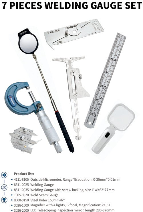 7 PIECES WELDING GAUGE SET