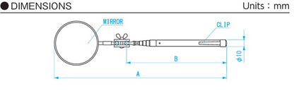 MAGNIFYING INSPECTION MIRROR WITH TELESCOPING