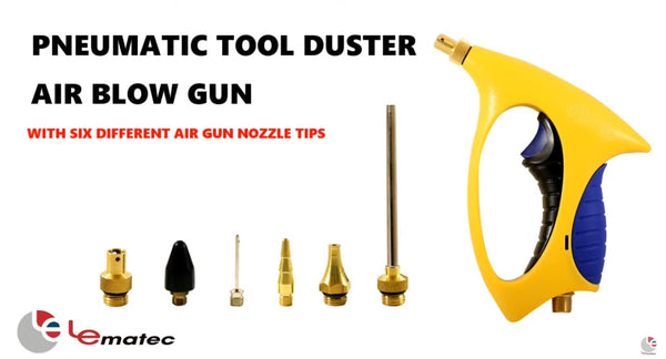 Ergonomic lematec air blow gun kits with difference of nozzles for widely application