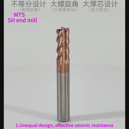 Solid Carbide Endmill — 10×40×10×100×4F SH Series (HRC65, AlTiN+TiSiN Coated)