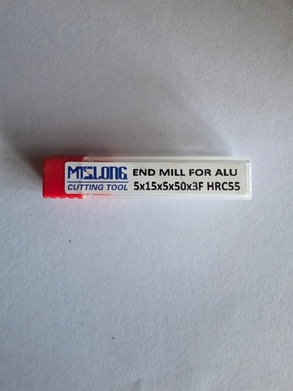 Solid Carbide Endmill — 5×15×5×50×3F (HRC55, DLC Polished for Aluminium)