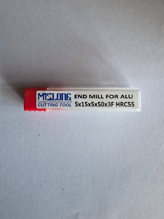 Solid Carbide Endmill — 5×15×5×50×3F (HRC55, DLC Polished for Aluminium)